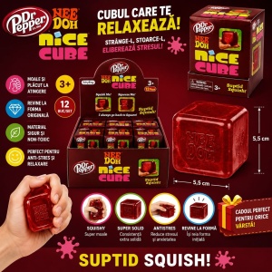 Jucărie Antistres NeeDoh Nice Cube Roșu – Cub Squishy - Img 2