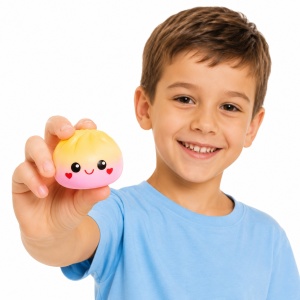 Jucarie antistres Squishy Dumpling 9 cm, moale si elastica, culoare aleatorie - Img 2