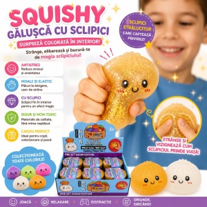 Jucărie Antistres Squishy Dumpling cu Fosfor și Sclipici, 8.5 cm, Model Aleatoriu, 3+ Ani - Img 2