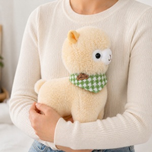 Jucărie de pluș lamă, galbenă 25 cm – pluș moale decorativ - Img 3
