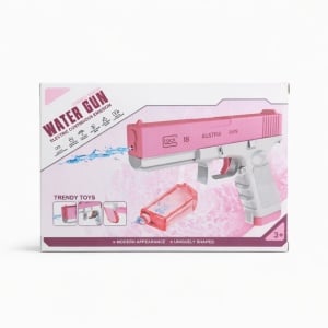 Pistol cu apa electric pentru copii, rezervor detasabil, roz alb - Img 2