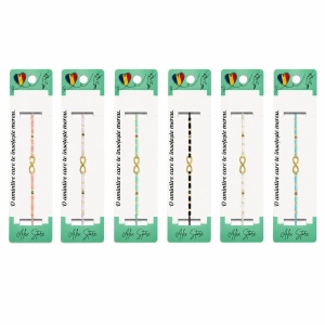 Set 12 Brățări cu Pandantiv Infinit, Reglabile, Multicolore, Mărgele Decorative și Accente Aurii