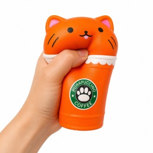 Set 12 jucarii Squishy Purrpuccino Antistres 14cm, Slow Rising, Model Pisicuta Cafea - Img 2