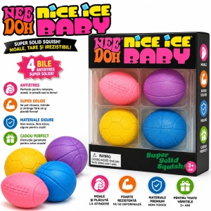 Set 4 mingiute squishy antistres, modele sport, culori mixte, super moi