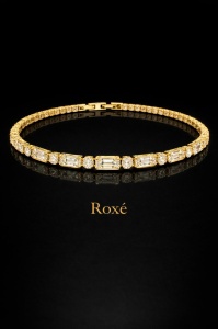 Bratara eleganta Roxe aurie cu cristale mixte, 18 cm - Img 2