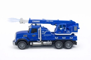 Camion cu betoniera si functie spray, lumini si sunet, albastra, jucarie copii, 24 x 13 cm - Img 2