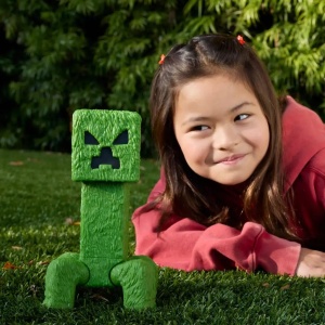 Figurina pixelata verde, personaj joc, model colectie, 33 cm - Img 2