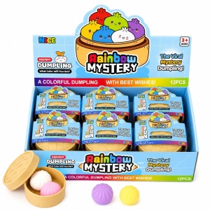 Jucărie Antistres Mini Dumpling Squishy, Set 3 Bucăți, Model și Culori Aleatorii, Jucărie Senzorială