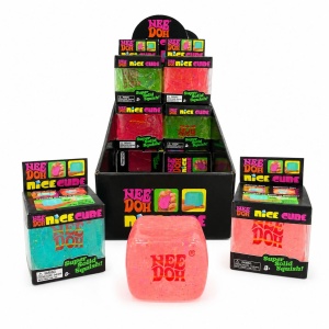 Jucărie Antistres NeeDoh Nice Cube Fosforescent – Cub Squishy Elastic care Strălucește în Întuneric - Img 4