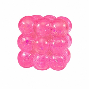 Jucărie Antistres Nice Cube Bubble cu Sclipici 5cm – Cub Squishy Elastic, Glitter Strălucitor - Img 3