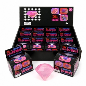 Jucarie antistres Squishy Diamond 6cm, moale cu sclipici, culoare aleatorie - Img 2
