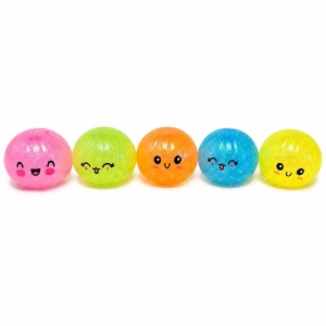 Jucărie Antistres Squishy Dumpling cu Sclipici și Bile din Gel, 5.5 cm – Minge Senzorială Elastică - Img 2