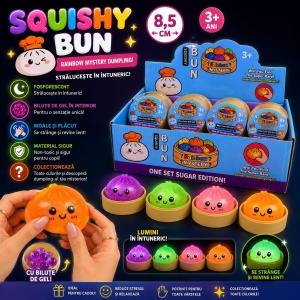 Jucărie Antistres Squishy Dumpling Fosforescent Colorat 8,5 cm – Glow in the Dark - Img 3