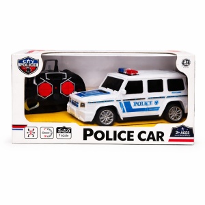 Masina politie cu telecomanda RC, SUV, lumini, control radio, albastru 27x12.5 cm - Img 2