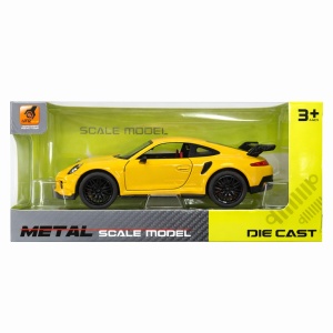 Masinuta metalica sport coupe galbena, 15.5x7 cm - Img 2