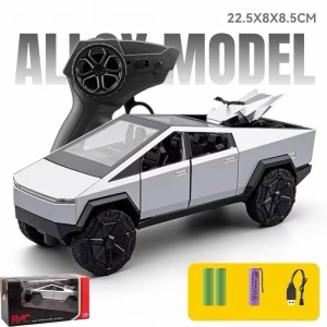 Masinuta off road radiocomandata, model pickup futurist, scara 1:24, metal, culoare argintiu - Img 2