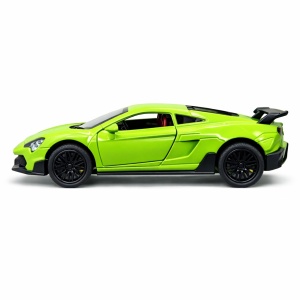 Masinuta sport metalica verde neon, 15,5x7 cm, usi functionale, design modern - Img 2