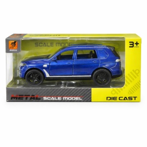 Masinuta SUV metalica albastra, model scara, usi functionale, 15.5x7 cm - Img 2