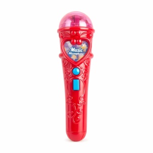 Microfon karaoke copii cu lumini, conexiune telefon, reincarcabil, rosu 29x18 cm - Img 2