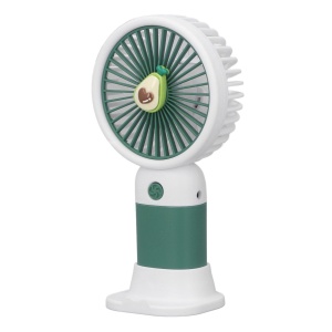 Mini ventilator portabil de mana, reincarcabil USB, 3 trepte viteza, verde cu alb