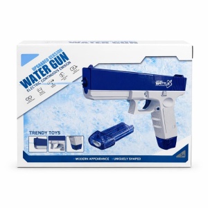 Pistol cu apă albastru pentru copii, plastic, acțiune interactivă - Img 2