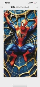 Prosop de plajă pentru copii cu tematică Spider-Man, albastru vibrant, potrivit pentru toate vârstele