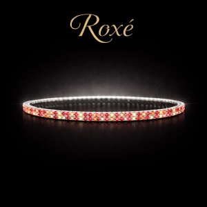 Set 12 bratari ROXE argintii elastice cu pietre rosii reflectorizante elegante - Img 2