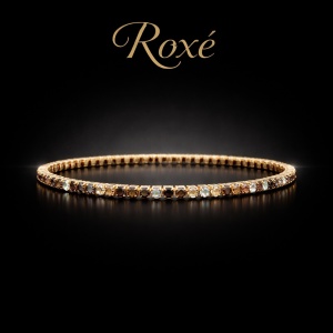 Set 12 bratari ROXE aurii elastice cu pietre roz negre si albe elegante - Img 2