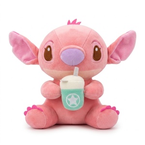 Set 2 jucării de pluș Experiment 626, 22 cm albastru și roz cu bubble tea - Img 3