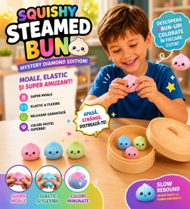 Set de 3 Squishy Galuscute Antistres Slow Rising 5cm, Culori Pastel Aleatorii - Img 3