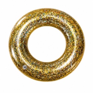 Colac Gonflabil cu Slipici Auriu 100 cm – Colac de Înot Glitter pentru Piscină și Plajă - Img 1