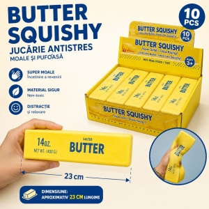 Jucărie Antistres Squishy Butter Gigant, Slow Rising, Super Moale și Pufoasă, 23 cm - Img 2