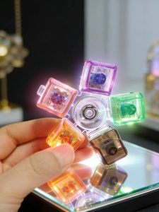 Jucărie Breloc Antistres Spinner cu 5 Taste și Lumini LED | Fidget Spinner Luminos pentru Relaxare - Img 5