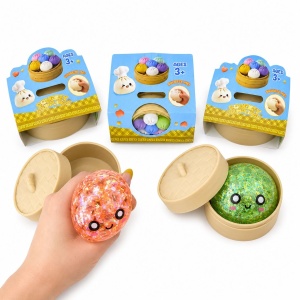 Jucărie Squishy Dumpling cu Sclipici 5,5 cm – Anti-Stres, Senzorială, Surprise Toy, Model Gălușcă - Img 4