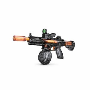 Pistol apa electric cu efecte luminoase si recul, reincarcare automata, negru, 30 cm
