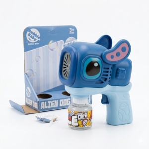 Pistol Baloane de Săpun pentru Copii Alien Dog BE-027, Plastic, Lumini si Sunete