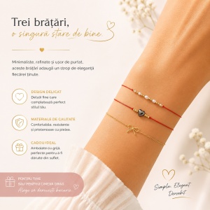 Set 12 Brățări Trio Handmade cu Inimioară și Fundiță – 16 cm, Reglabile, Culori Diferite - Img 3