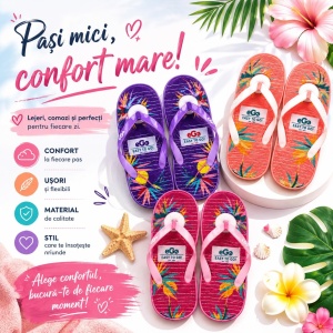 Set 12 Perechi Papuci Flip-Flop Femei, Mix Culori Tropicale, Mărimi 36-41 - Img 2