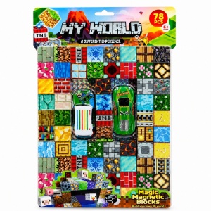 Set Cuburi Magnetice 3D, 78 Piese Magnetice pentru Construcții Creative, cu 2 Mașinuțe Incluse - Img 2