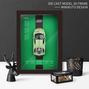 Tablou decorativ cu macheta masina sport 3D rama lemn - Img 3