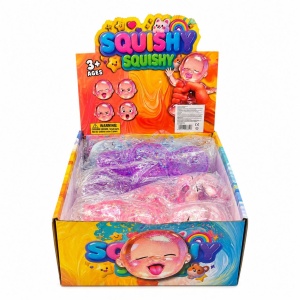 Jucărie Antistres Squishy Bebeluș cu Sclipici 13cm – Figurina Elastică și Moale pentru Relaxare - Img 3