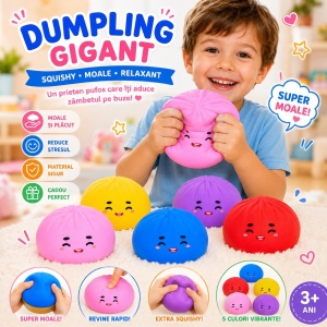 Jucărie Antistres Squishy Dumpling Gigant – Jucărie Moale, Elastică și Relaxantă - Img 3