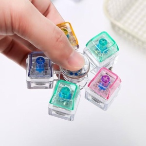 Jucărie Breloc Antistres Spinner cu 5 Taste și Lumini LED | Fidget Spinner Luminos pentru Relaxare - Img 2