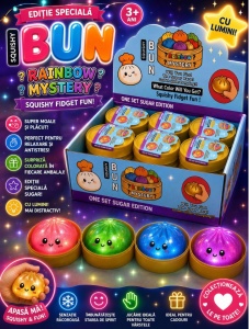 Jucărie Squishy Dumpling cu Lumini LED 8,5 cm – Antistres Moale, Slow Rising, Culoare Surpriză - Img 2