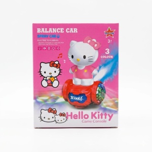 Mașinuță jucărie Hello Kitty din plastic, cu mecanism de învârtire, diverse culori - Img 2