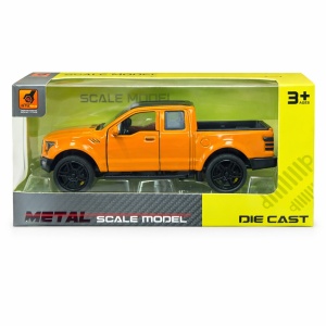 Masinuta pickup metalica galbena, usi functionale, 15,5x7 cm - Img 2