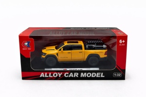 Masinuta pickup off-road metalica die-cast scara 1:32, galbena, portiere functionale, 3 ani+ - Img 2