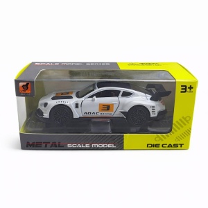 Masinuta sport metalica alb/portocaliu 15.5x7 cm, die-cast, deschidere usi, model racing - Img 2