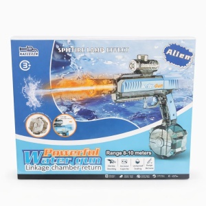 Pistol cu apa electric albastru, rezervor mare, jet continuu, jucarie exterior - Img 2