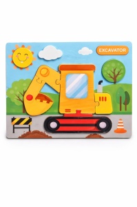 Puzzle din Lemn Educativ pentru Copii – Modele Diverse Dinozauri si Vehicule, 22x17.5cm - Img 3